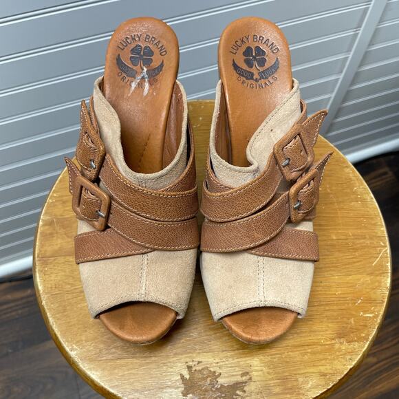 Lucky Brand Latrice Wedge Sandals with Open Toe - Picture 2 of 14